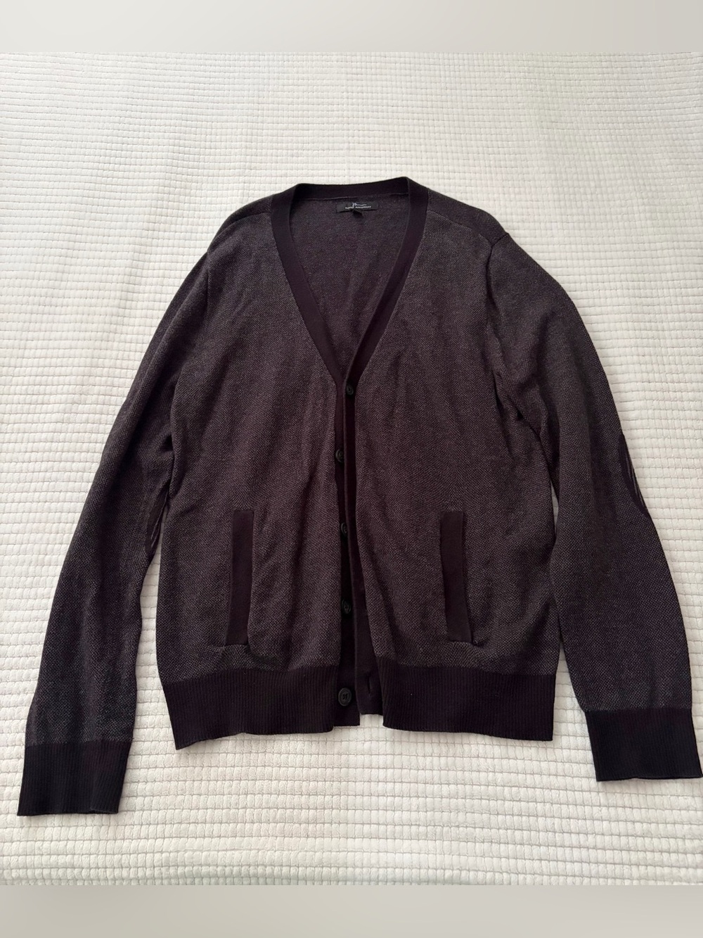 Marc Anthony Men's Charcoal Button-Front V-Neck Cardigan Size M